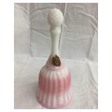 Fenton Pink & White Glass Bell, 6 1/2ï¿½T