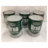 (5) Texaco Ursa Motor Oil Cardboard Quart Cans,