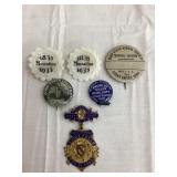 (6) Iowa Pin Backs, Incl. Iowa State College,