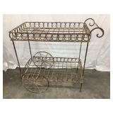 Ornate Iron Wire ï¿½Plant/Yard Cartï¿½ 33ï¿½L, 32ï¿½T,
