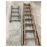 Primitive Wooden Step Ladder(8 1/2ï¿½) & Partial