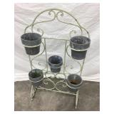 Metal Folding Plant Stand/Screen w/ (5)