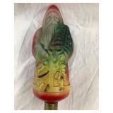 Early Glass Santa Lightbulb, Made in Japan, 9"T,