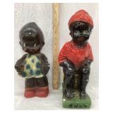 (2) Black Americana Chalk Banks, 11 1/2" & 12"T,
