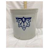 Western Stoneware 2 Gal. Crock w/ Inverted Leaf
