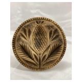 Primitive Wood Butter Stamp w/ Pineapple Design,