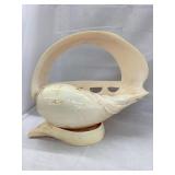Carved Shell Basket, 9"T, 11"L, 6"D