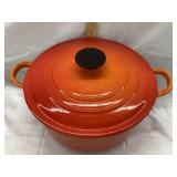 Le Creuset E Vintage Orange Enameled Cast Iron