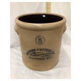 Salt Glazed Macomb Pottery 5 Gal. Crock, Base/Side