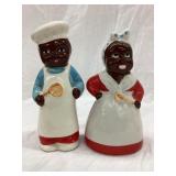 Black Americana Ceramic Salt & PepperShakers,