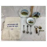 Flat of Souvenir Items Incl. Little Brown Church,