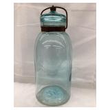 Globe Light Blue 1/2 Gal. Fruit Jar w/ Wire
