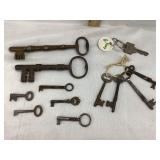 Lot of Antique Keys, Incl. Skeleton Keys, etc.