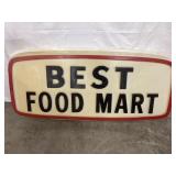 Best Food Mart Plastic Sign, NO SHIPPING, 49"L,