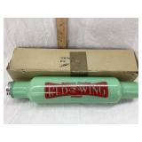 NIB Modern Jadeite Red Wing Flour Adv. Glass