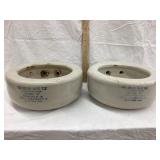 (2) Ideal Sanitary Stoneware Water Bowls, NO