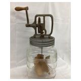 4 Quart Glass Butter Churn, UNKNOWN IF CORRECT