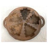 Modern Cast Iron Christmas Tree Round Baking Pan,