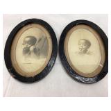 Black Americana Cupid Asleep & Awake Framed