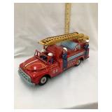 Early Pressed Tin Toy Friction Fire Truck w/