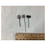 (3) German Nazi Lapel/Stick Pins