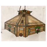 Ornate Leaded Stained Glass Light Fixture,