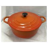 La Creuset C Vintage Orange Enameled Cast Iron