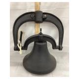 Cast Iron School Bell w/ Donger, 11"T, 7
