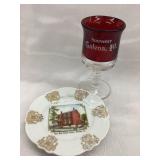 (2) Galena, IL Souvenir Items, Cup 4"T, Plate