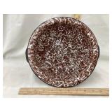 Brown & White Swirl Graniteware Strainer, 9 1/2"