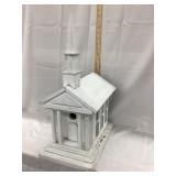 Primitive Painted Wood Church Birdhouse, 22"T, 8