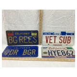 (3) California & (1) Iowa Metal License Plates