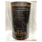 Early Metal "Barrel" Ballot Box w/ Stencil,