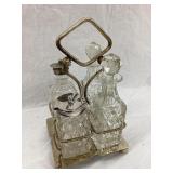 Vintage Cut Glass Cruet Set,