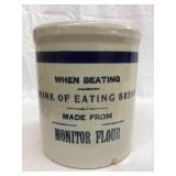 Monitor Flour Adv. Western Stoneware Beater Jar,