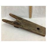 Primitive Wood Boot Jack, 17"T