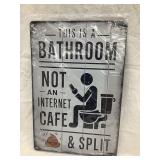 Modern Bathroom Internet Cafe Metal Sign, 11