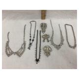 (8) Pieces of Vintage Rhinestone Jewelry, Some