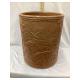 Stoneware Sand Jar w/ Stag Deer Scene, 15"T,