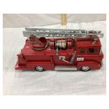 Pressed Tin Battery Op. Toy Ford Firetruck, 12