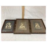 (3) Cupid Interested/Waiting/Watching Framed