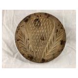 Primitive Wood Butter Pat, 2"T, 3 1/2"Diameter