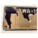 NOS 1933 Set of Iowa License Plates w/ Paper
