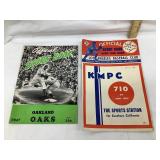 (2) Baseball 'Score Cards', 1947 Oakland Oaks &