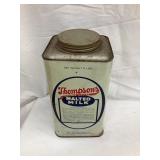 Thompson's Malted Milk Square 5 lb. Tin, 9 1/2'T,