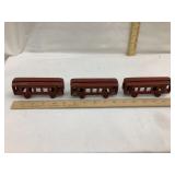 (3) Cast Iron Toy Passenger Train Cars, 4 3/4'L