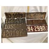(7) Vintage Iowa License Plates,