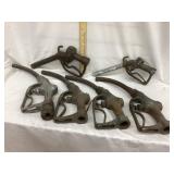 (6) Vintage Brass Gas Pump Nozzles, Incl. (4)