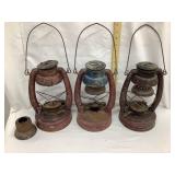 (3) Elgin Barn Lanterns, No Globes, 11 1/2'T,