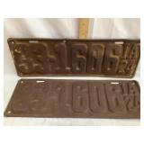Pair of 1924 Iowa Metal License Plates, 15 1/2'L,